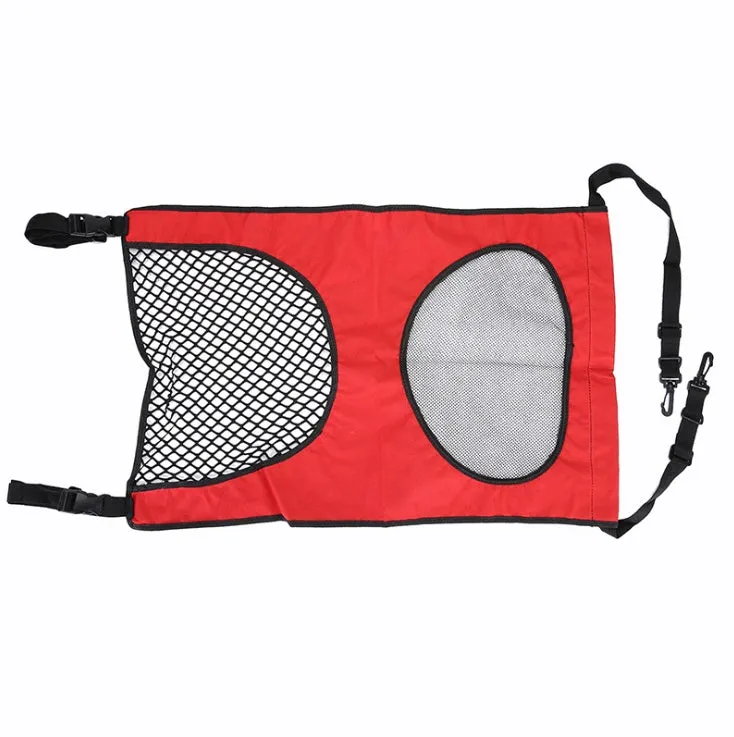 Cloth car rear seat pet guardrail in black measuring 46x69cm for dog isolation protection