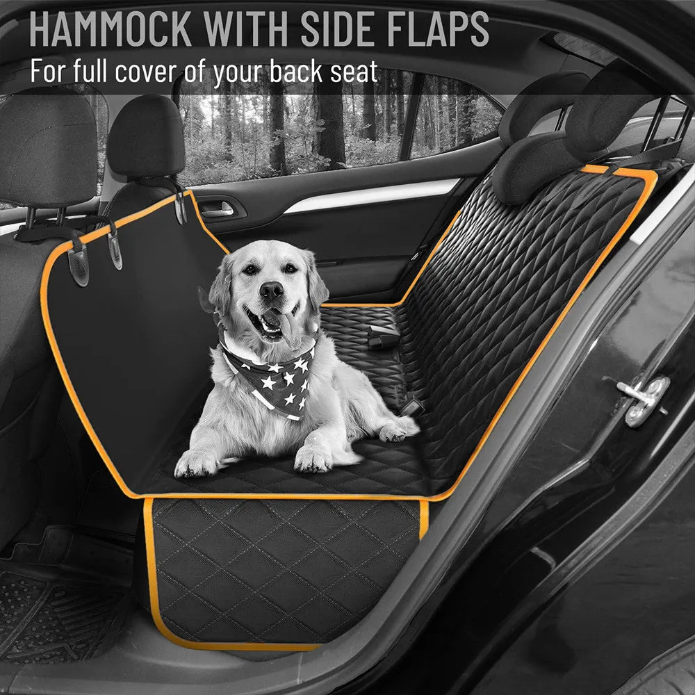 Waterproof car pet kennel rear seat cushion for dogs, 54 by 58 inches, cloth material, in black colour