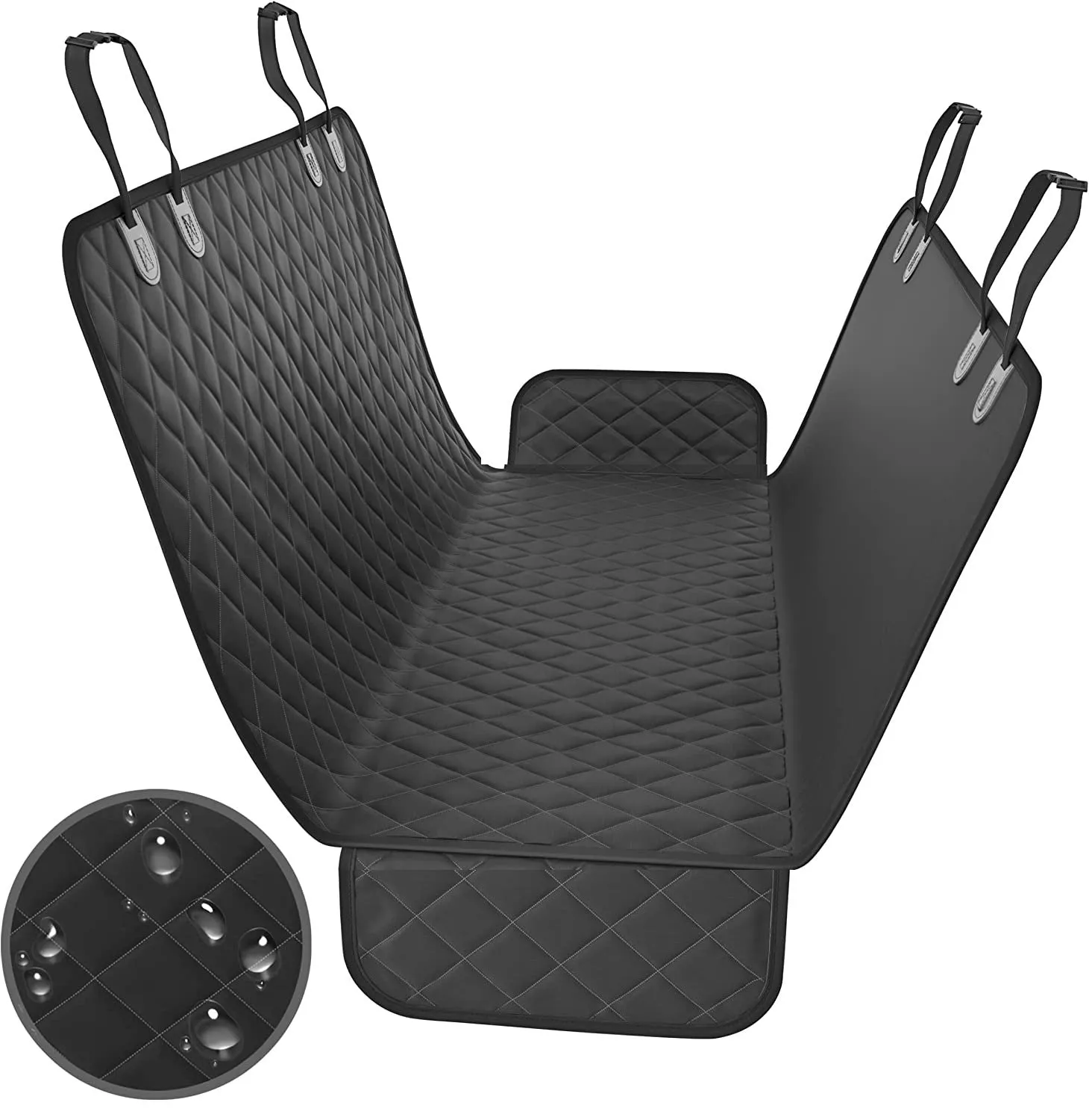 Waterproof car pet kennel rear seat cushion for dogs, 54 by 58 inches, cloth material, in black colour