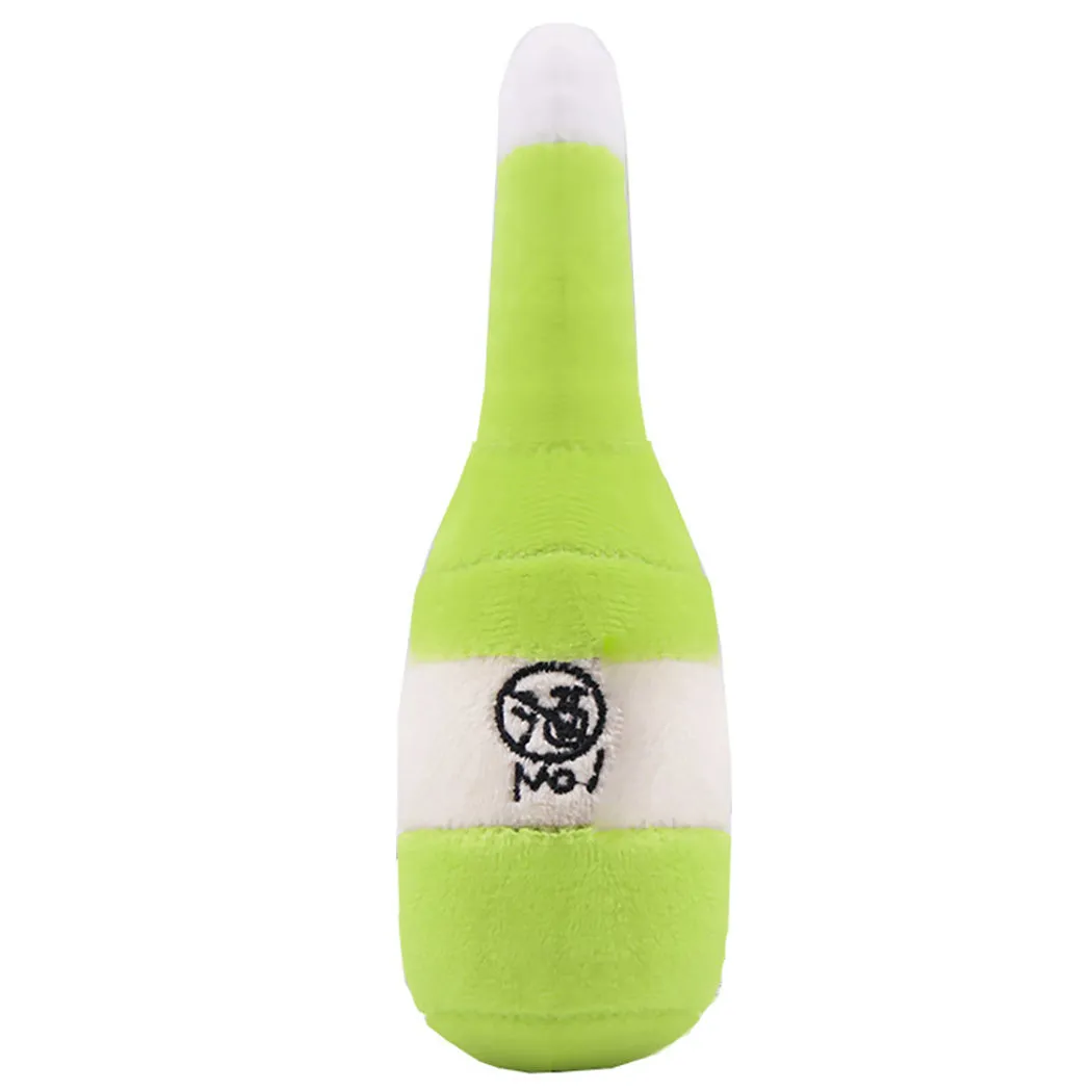 Gooddog plush fruit dog toys with squeaker, including banana and chicken leg shapes, on a white background