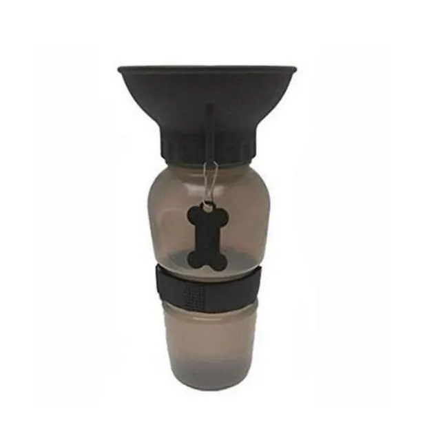 Portable anti-spill water bottle drinker for dogs and cats, blue colour, PP PE plastic, 21.5cm height