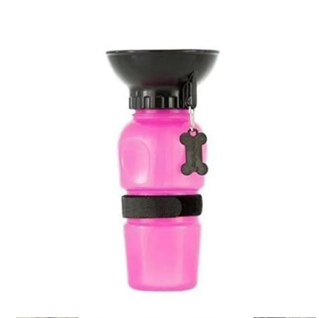 Portable anti-spill water bottle drinker for dogs and cats, blue colour, PP PE plastic, 21.5cm height