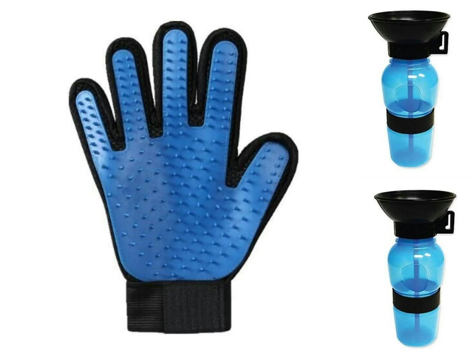 Portable anti-spill water bottle drinker for dogs and cats, blue colour, PP PE plastic, 21.5cm height