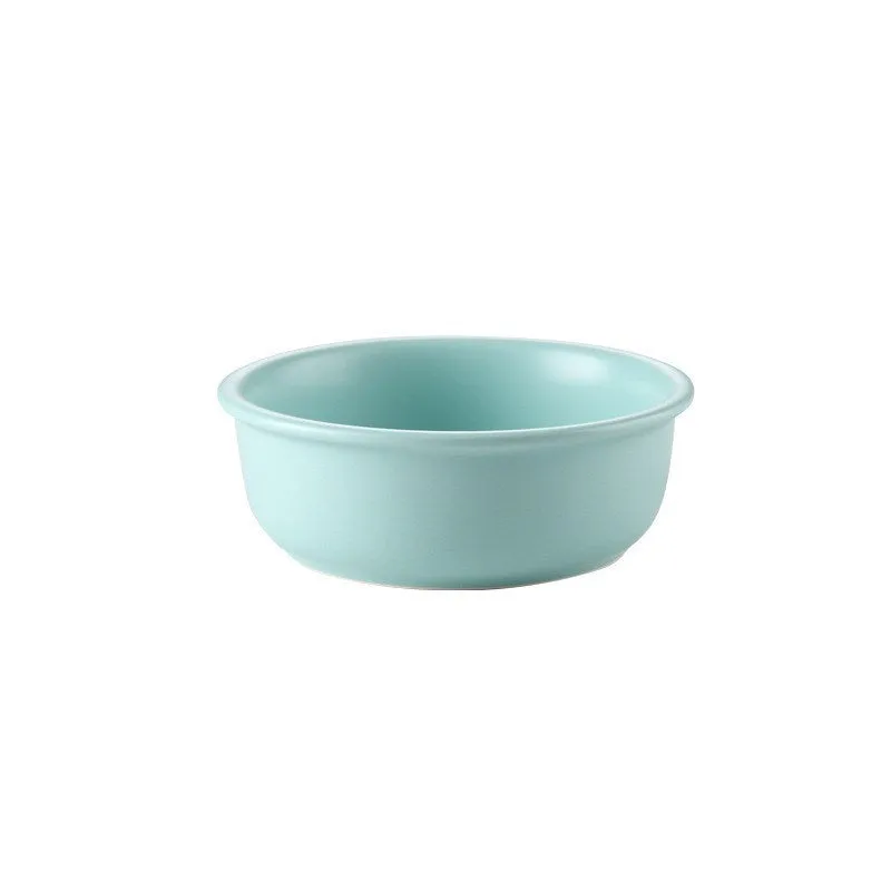 Ceramic cat bowl in 14.7cm or 17.8cm size with blue finish