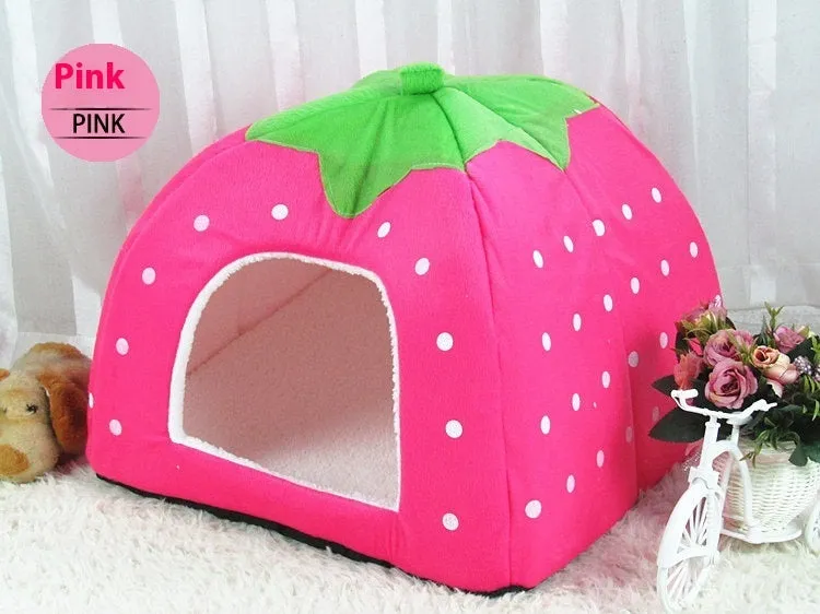 Pet house dog kennel with low foot railing, cotton material, hand stitched, available in blue colour