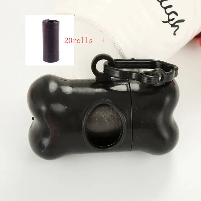 Bone-shaped pet garbage bag dispenser in new PP material, 8cm long and 5cm wide, on a table