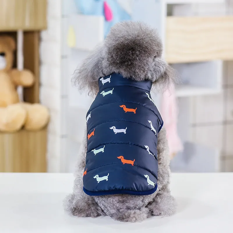 Cotton dog vest in black and navy blue sizes S to XXL for casual pet wear