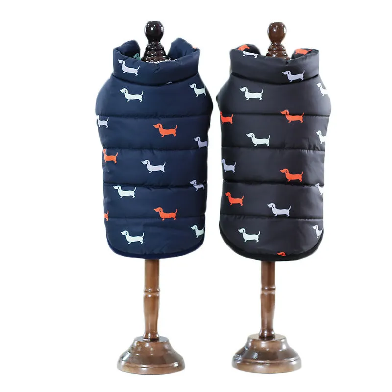 Cotton dog vest in black and navy blue sizes S to XXL for casual pet wear