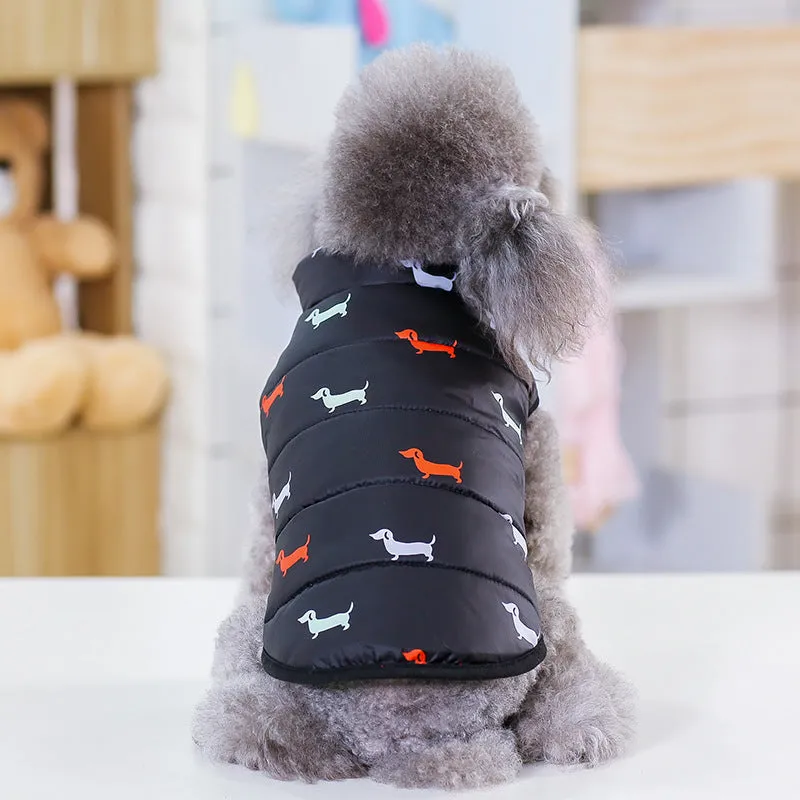 Cotton dog vest in black and navy blue sizes S to XXL for casual pet wear