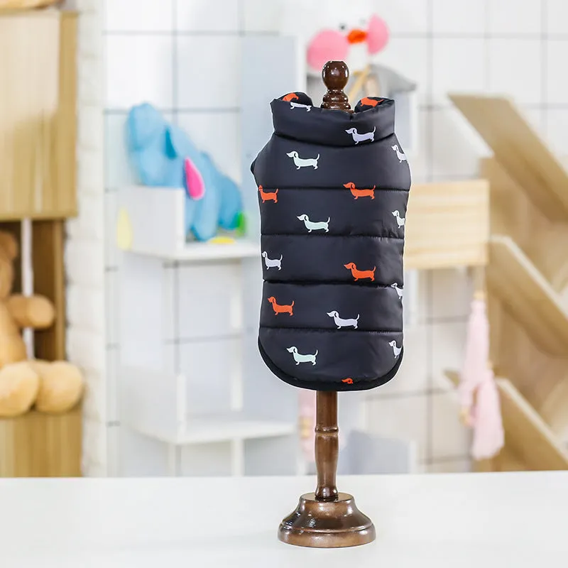 Cotton dog vest in black and navy blue sizes S to XXL for casual pet wear