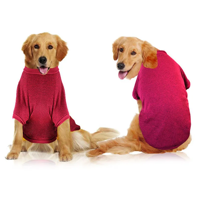 Acrylic big dog sweatshirt in wine red colour, size 3XL to 9XL for large breeds, machine washable winter pet clothing