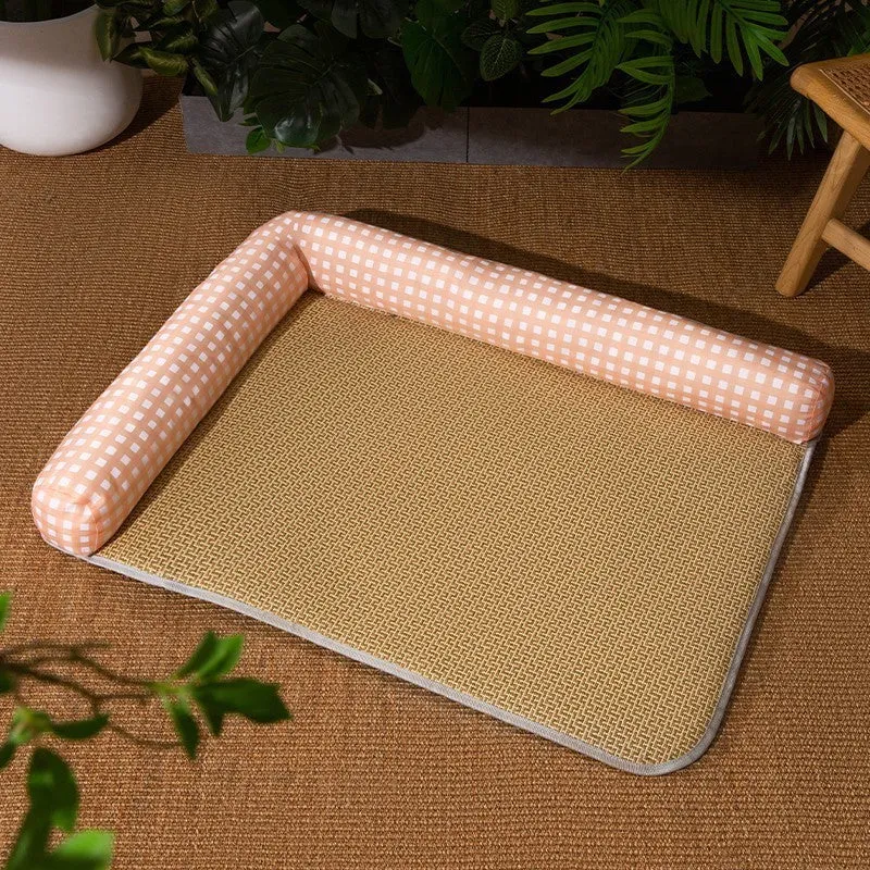 Non-stick Oxford cloth pet ice pad in perfume lemon colour for cats and dogs