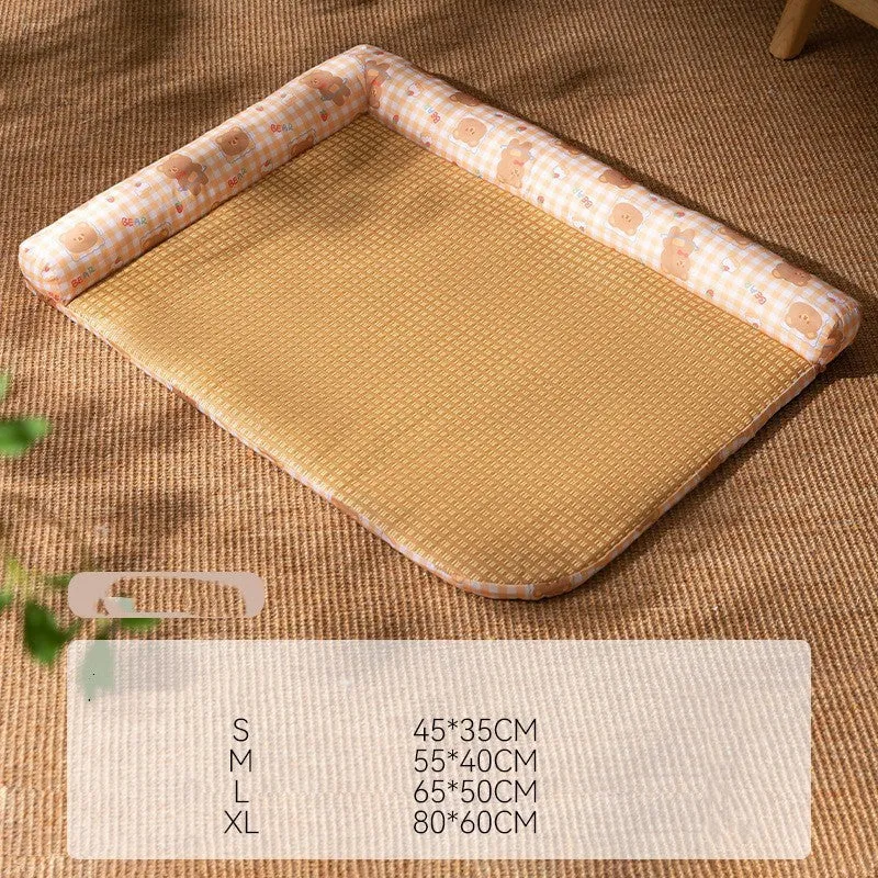 Non-stick Oxford cloth pet ice pad in perfume lemon colour for cats and dogs