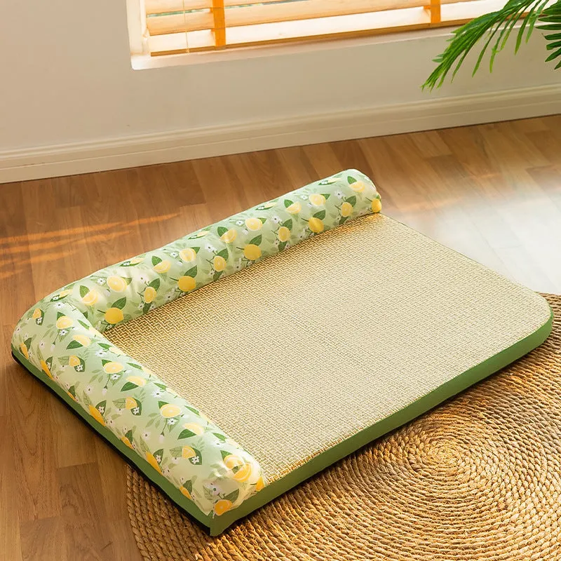 Non-stick Oxford cloth pet ice pad in perfume lemon colour for cats and dogs
