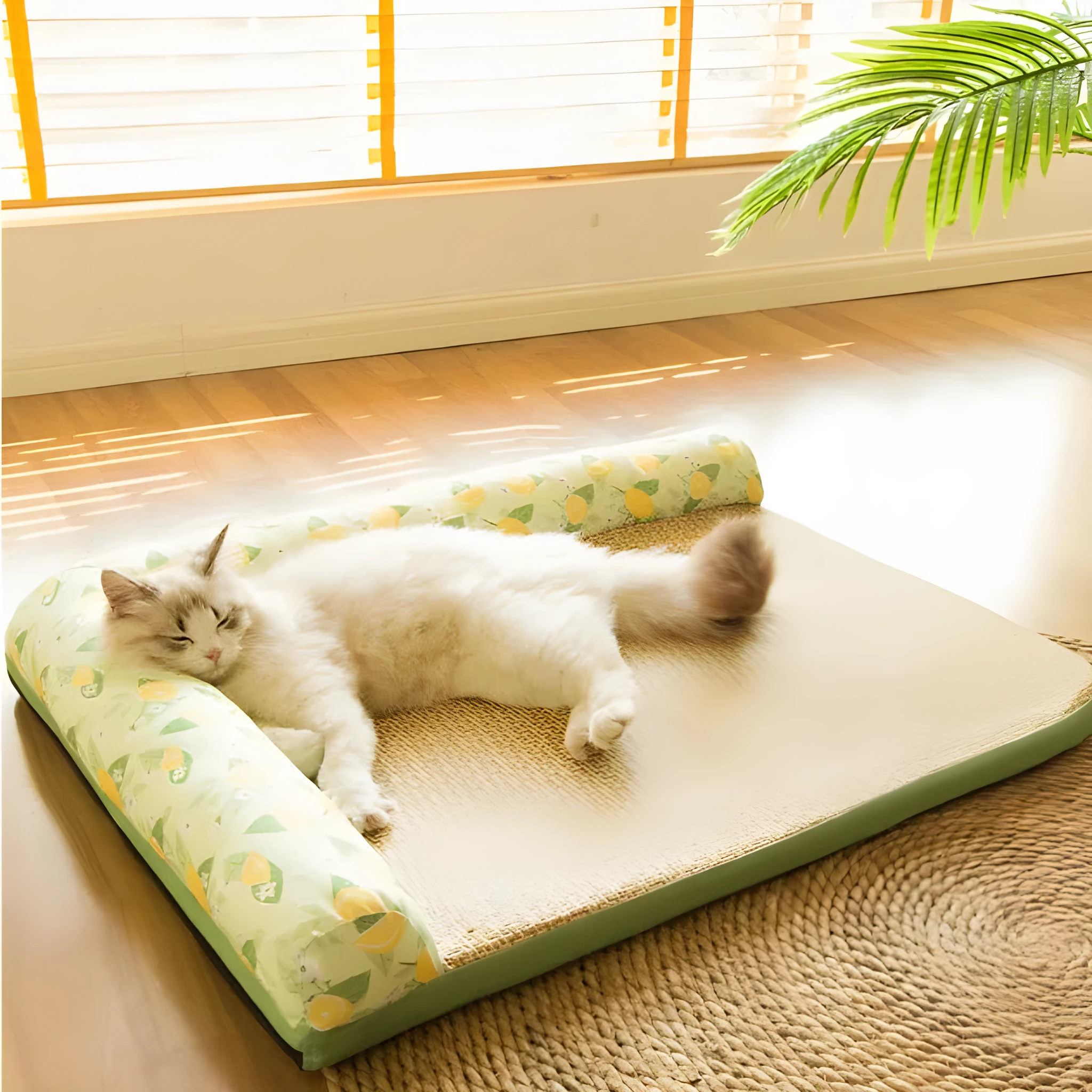 Non-stick Oxford cloth pet ice pad in perfume lemon colour for cats and dogs