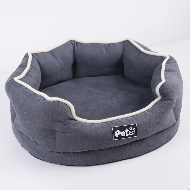 Removable pet bed mattress in grey cloth with tear resistant finish for cats and dogs
