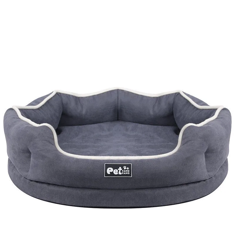 Removable pet bed mattress in grey cloth with tear resistant finish for cats and dogs
