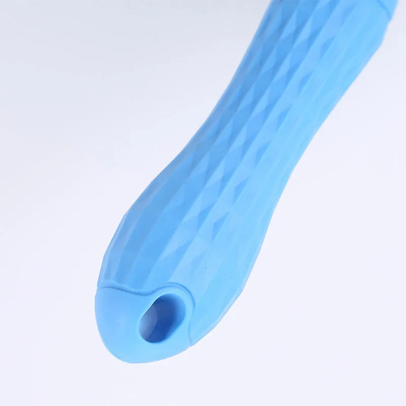 Pet self-cleaning comb with thick steel needles, blue handle, 18.5cm length, for dogs and cats