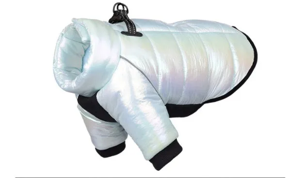 Winter dog down jacket waterproof pet clothing for small dogs in black with fluff two feet style