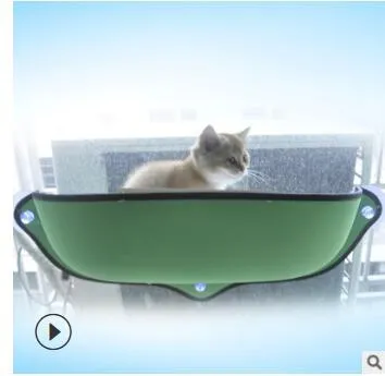 Cat sleeping on a window sill hammock made of EVA and felt cloth, secured by three 8.5cm suction cups