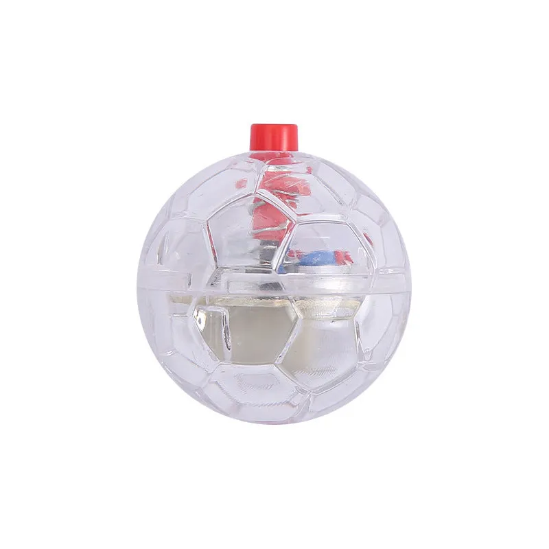 Glowing transparent plastic cat toy ball with card insertion button surface pet interactive fun