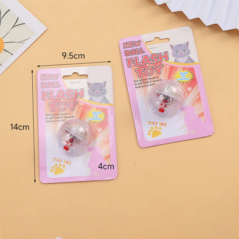 Glowing transparent plastic cat toy ball with card insertion button surface pet interactive fun