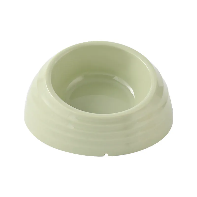 Stainless steel cat bowl feeder available in beige, brown, or light green.