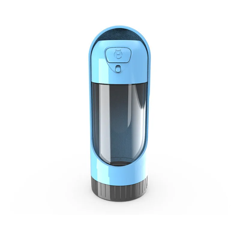 Pet water bottle 300ml BPA-free dog travel cup with leak-proof valve in sky blue colour