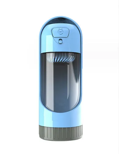 Pet water bottle 300ml BPA-free dog travel cup with leak-proof valve in sky blue colour