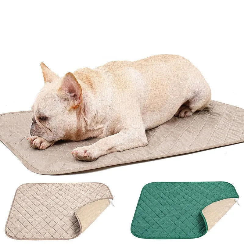 Natural bamboo fibre pet training pad in beige, moisture-proof and deodorant, foldable for travel