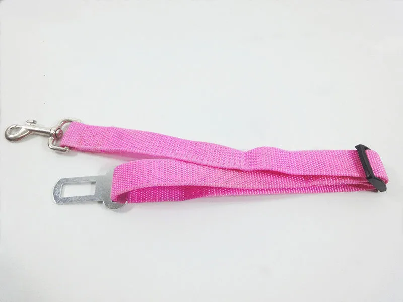 Adjustable dog car safety seat belt with PP material, 2.5cm width, adjustable 48-74cm length, in multiple colours
