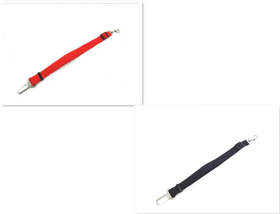 Adjustable dog car safety seat belt with PP material, 2.5cm width, adjustable 48-74cm length, in multiple colours