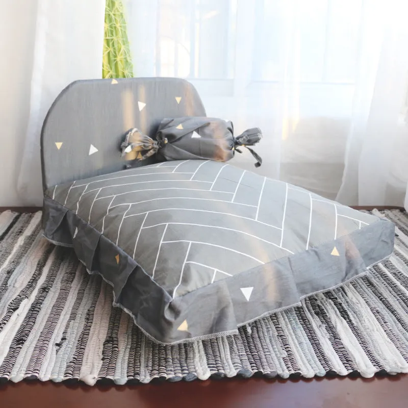 Teddy small dog pet bed in green with PP cotton fill, 40x50cm size