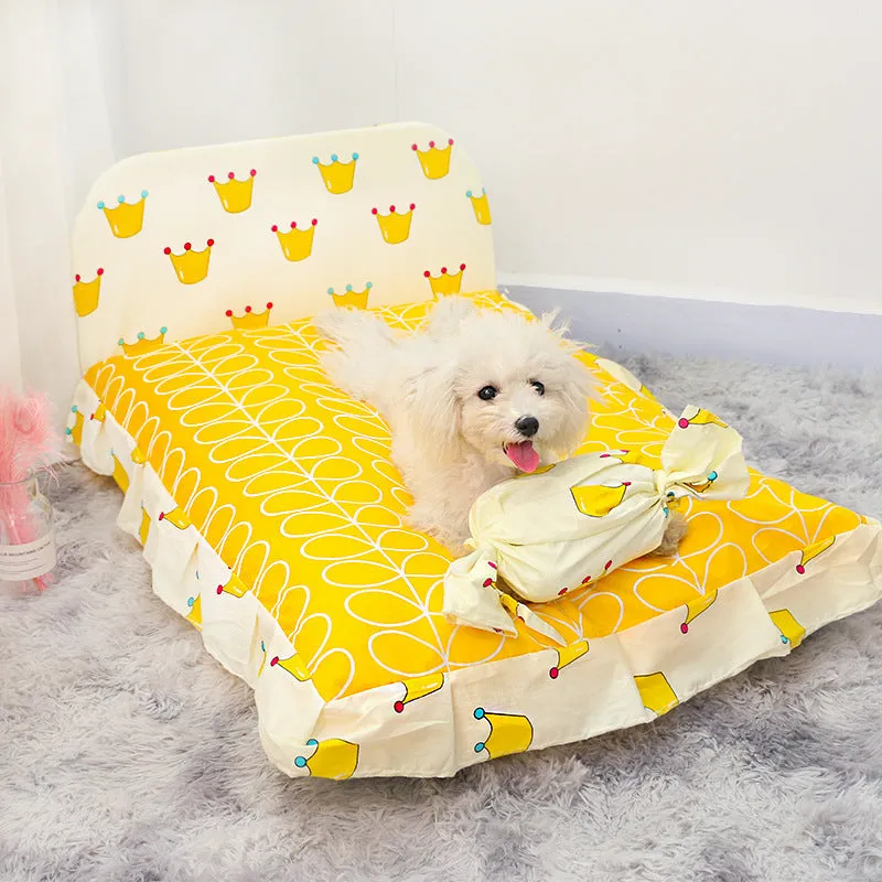 Teddy small dog pet bed in green with PP cotton fill, 40x50cm size