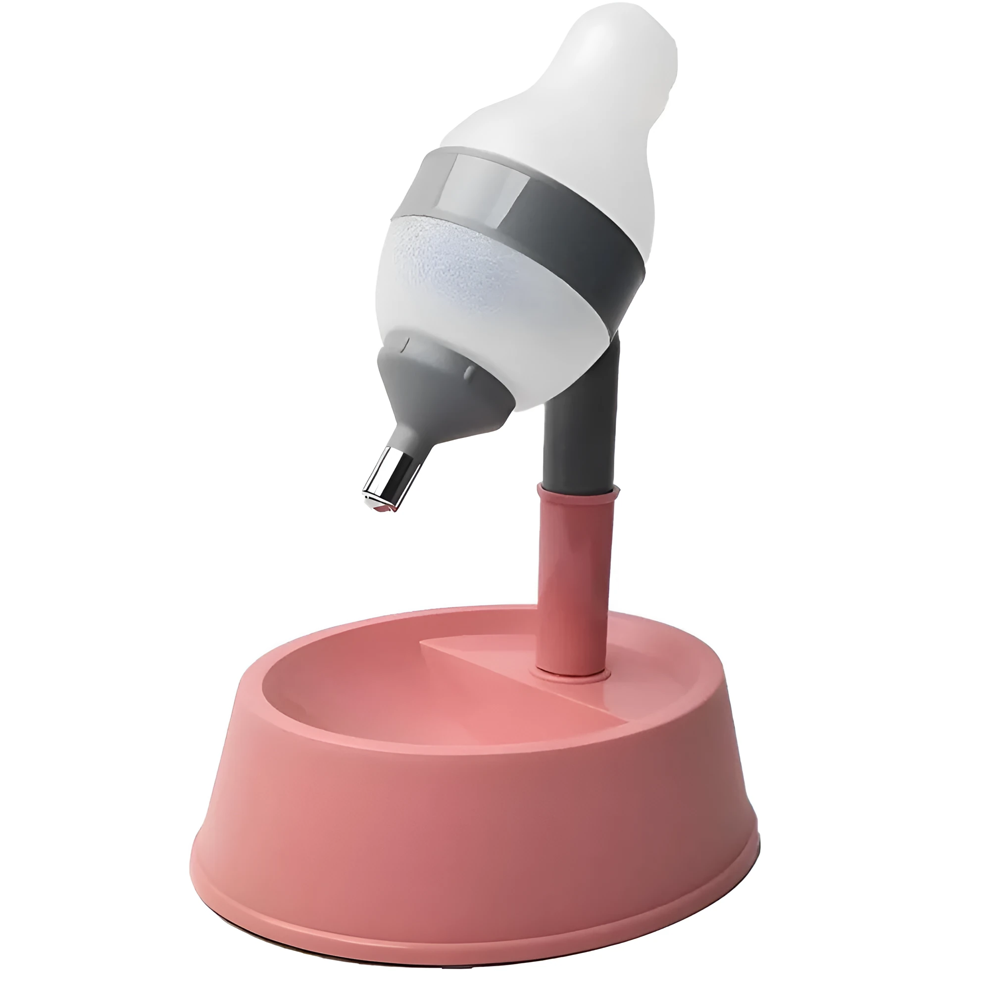 Green pet standing water dispenser with detachable pole and bowl on a stable base.
