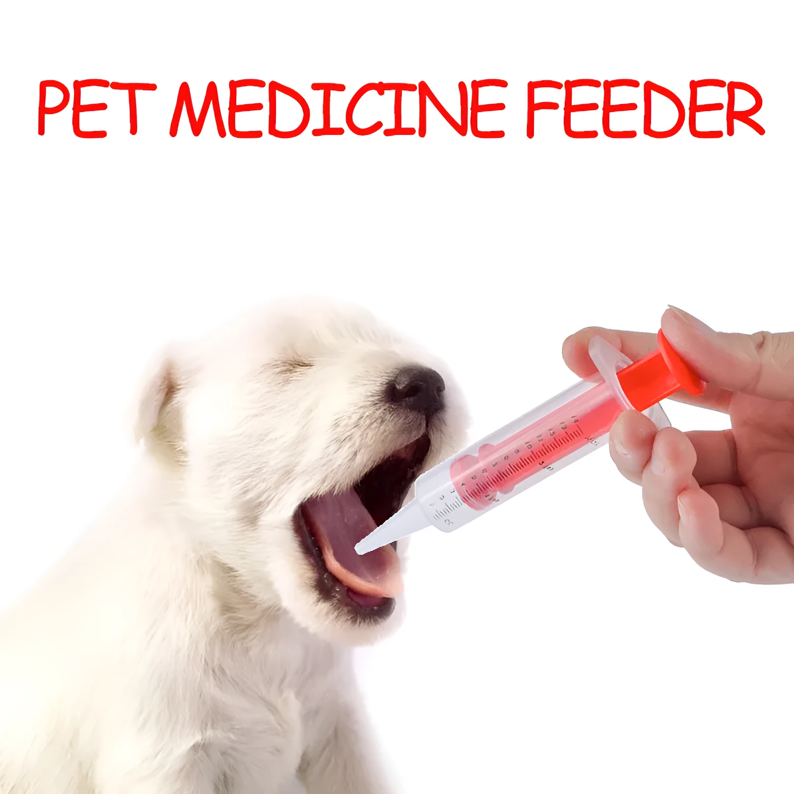 Two silicone pet pill shooters with soft tips for medication administration