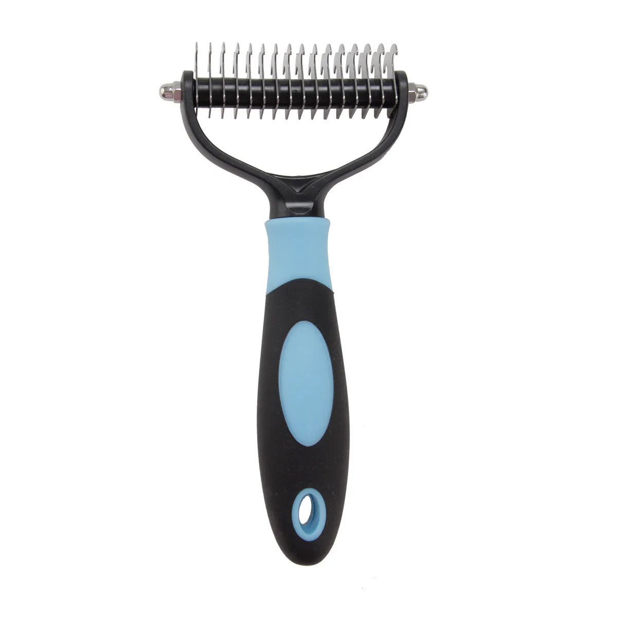 Pets Dematting Comb for Dogs and Cats – Stainless Steel Grooming Brush for Knots and Tangles – Effective Hair Removal Comb for Medium and Long-Haired Pets – Available in Blue, Red, and Large Sizes
