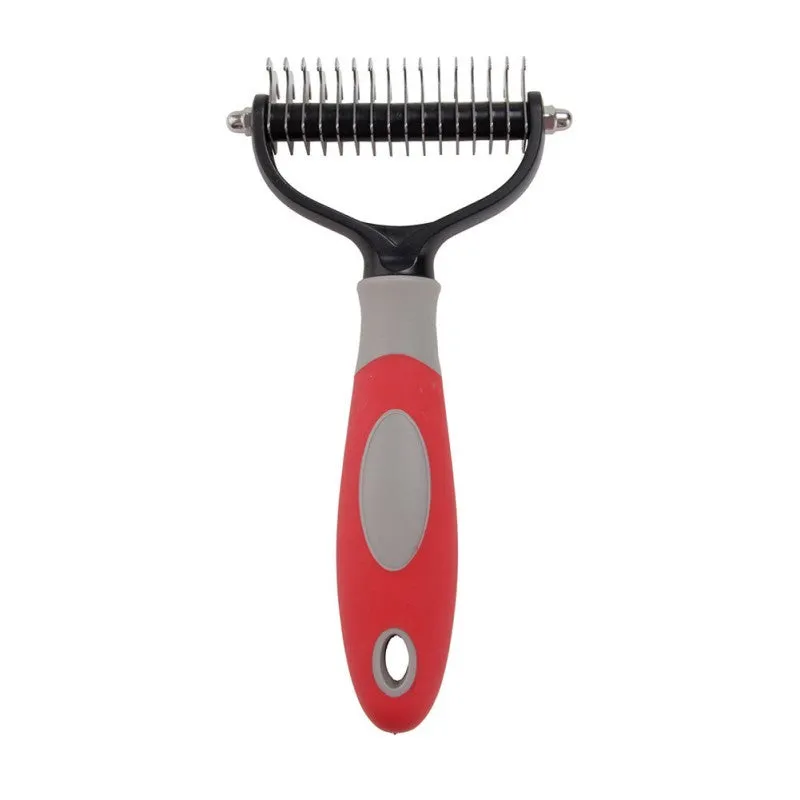 Pets Dematting Comb for Dogs and Cats – Stainless Steel Grooming Brush for Knots and Tangles – Effective Hair Removal Comb for Medium and Long-Haired Pets – Available in Blue, Red, and Large Sizes