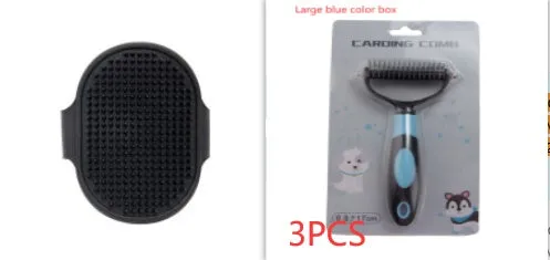 Pets Dematting Comb for Dogs and Cats – Stainless Steel Grooming Brush for Knots and Tangles – Effective Hair Removal Comb for Medium and Long-Haired Pets – Available in Blue, Red, and Large Sizes
