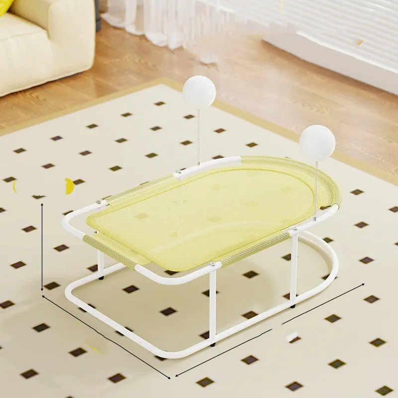 Large grey fabric cat kennel with breathable bracket design, serving as a pet bed and cage.