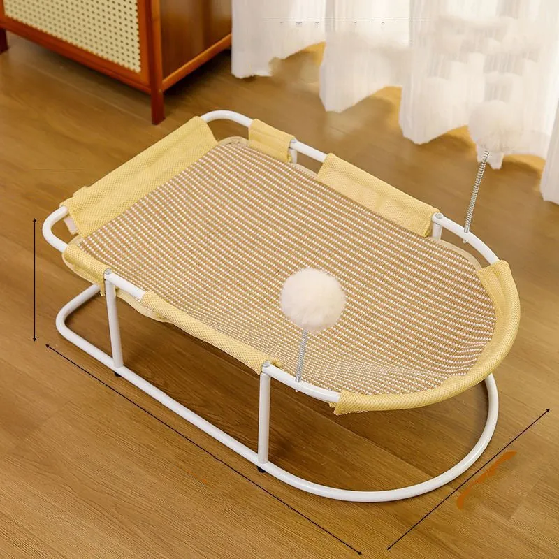 Large grey fabric cat kennel with breathable bracket design, serving as a pet bed and cage.