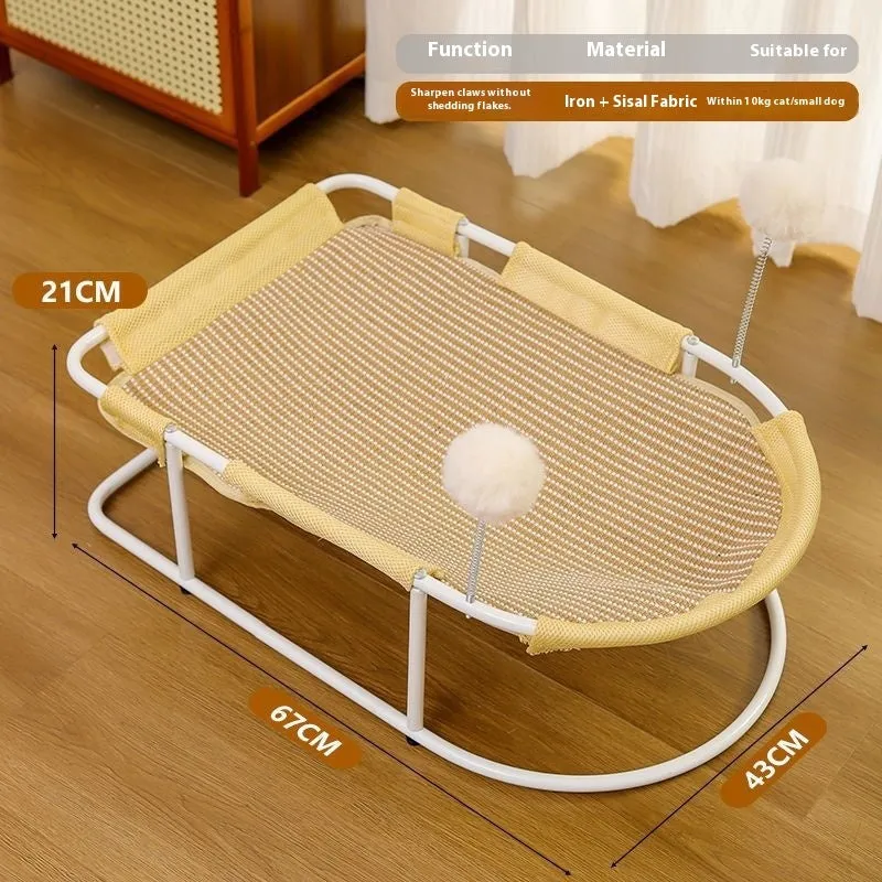 Large grey fabric cat kennel with breathable bracket design, serving as a pet bed and cage.