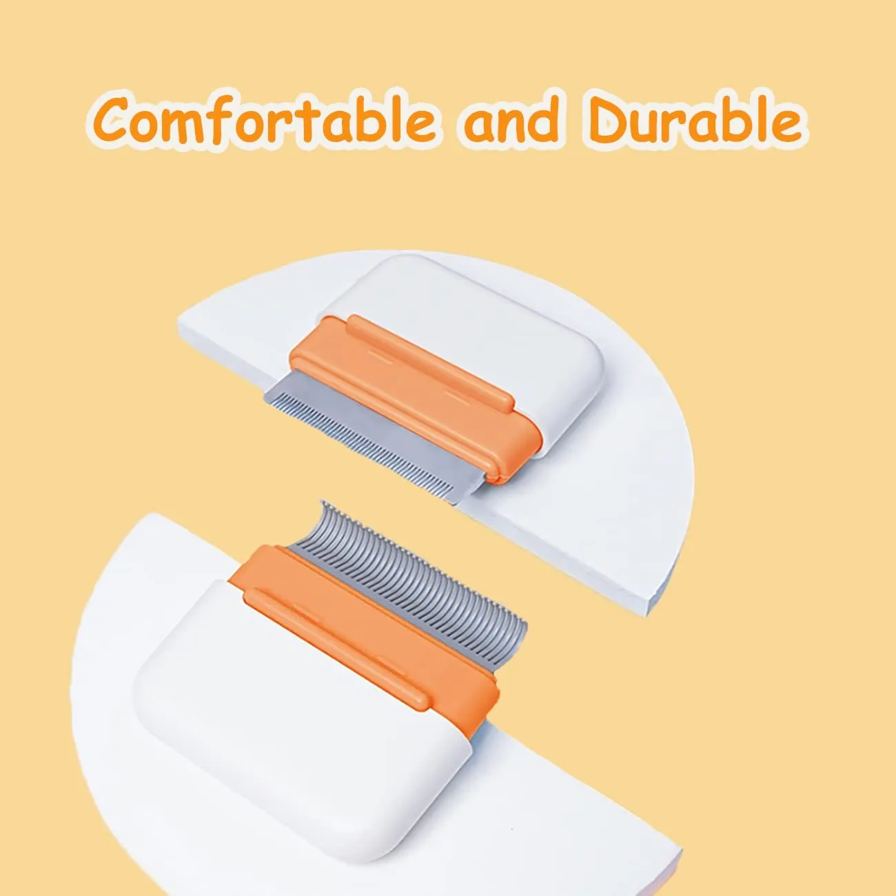 Blue double-sided pet grooming comb with stainless steel pins for cats and dogs