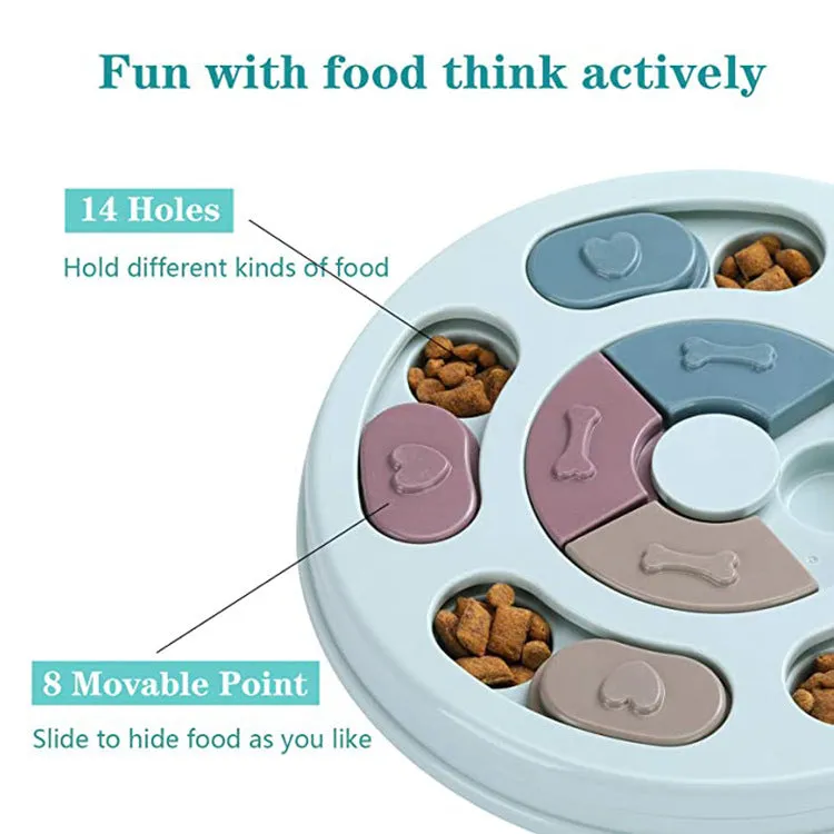 PP dog puzzle feeding bowl in conventional size for slow eating and choking prevention