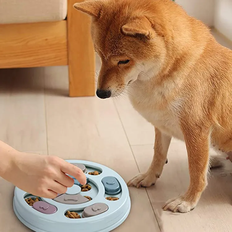 PP dog puzzle feeding bowl in conventional size for slow eating and choking prevention