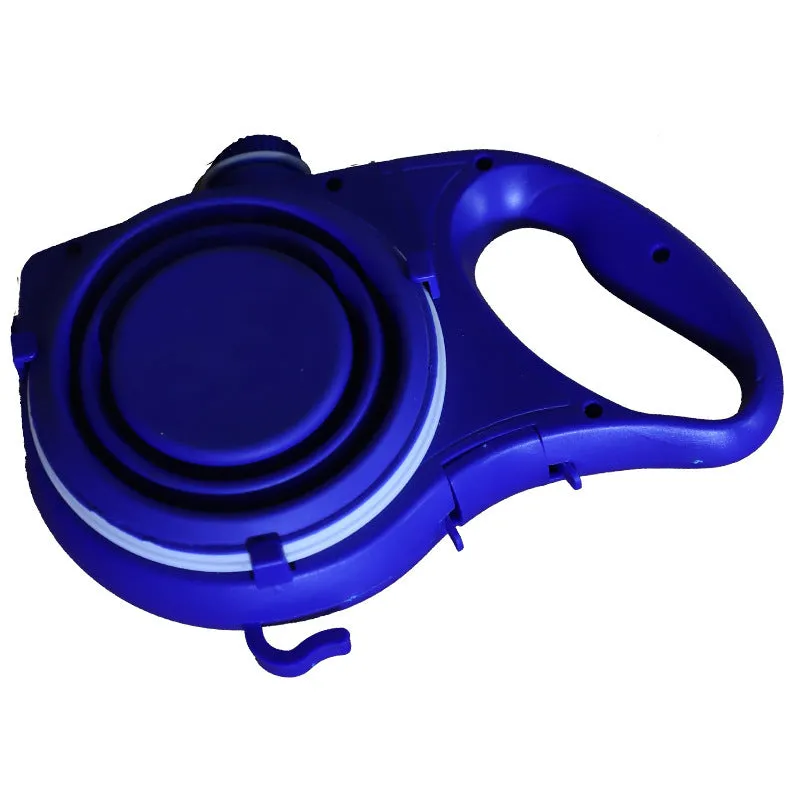 Plastic dog leash with water bottle and cup, 23CM x 17CM, blue colour option