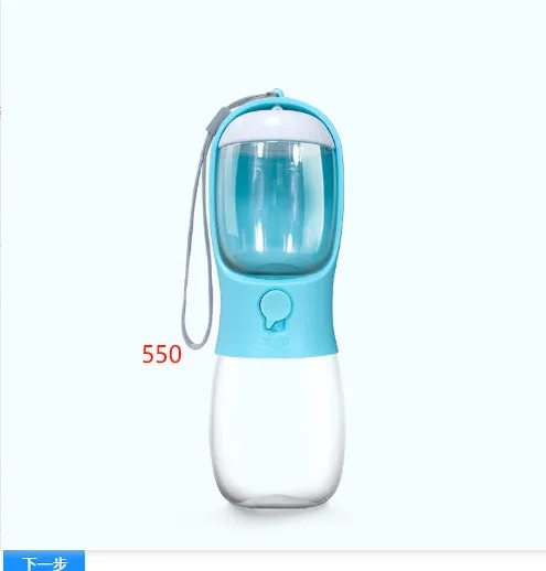 Pet dual-use water cup for dogs plastic detachable 300ml water 100g grain capacity green colour