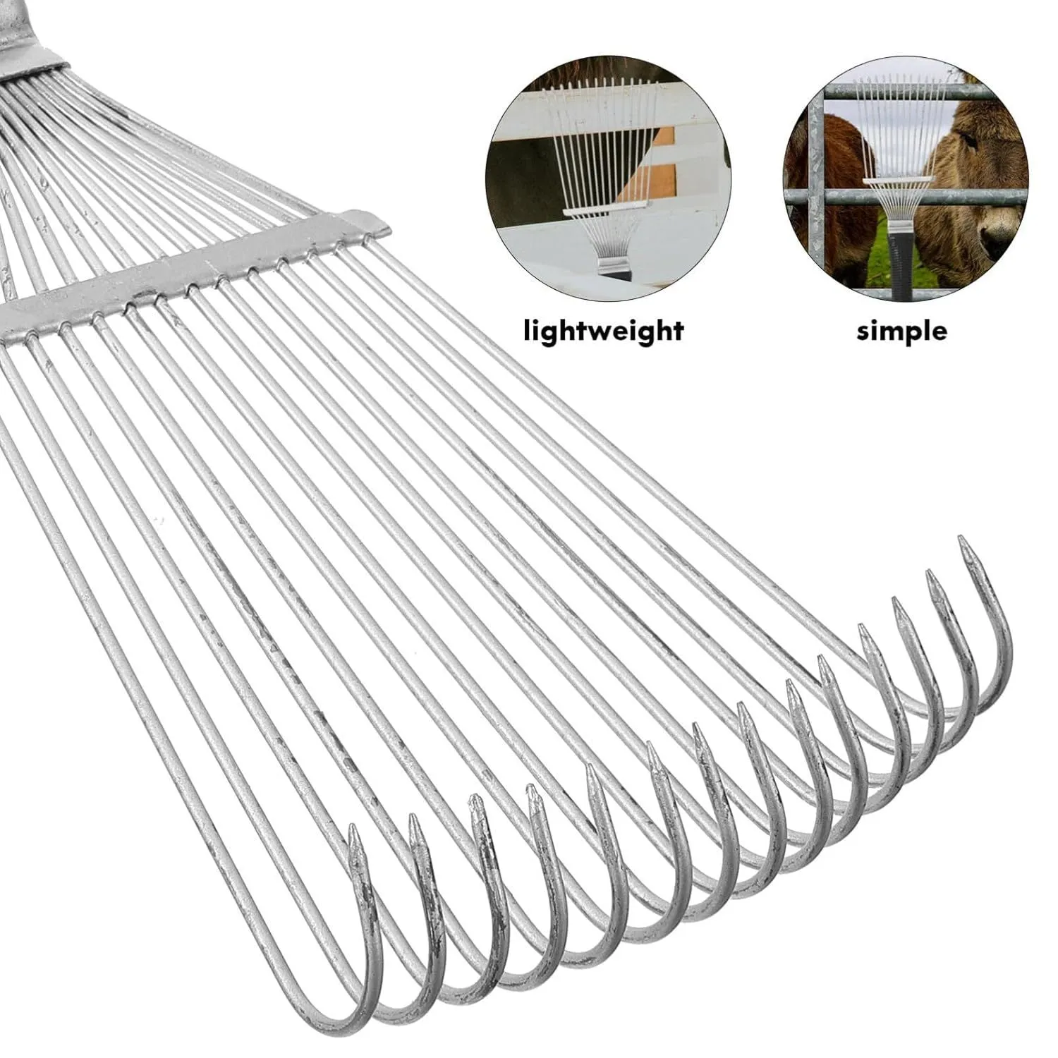 Stainless steel dematting brush rake for pet and livestock grooming
