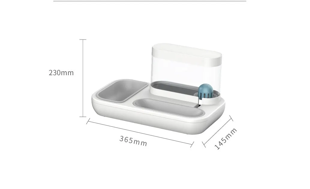 Shanshuifang automatic water feeding double bowl 1.5L in snow mountain white with two bowls