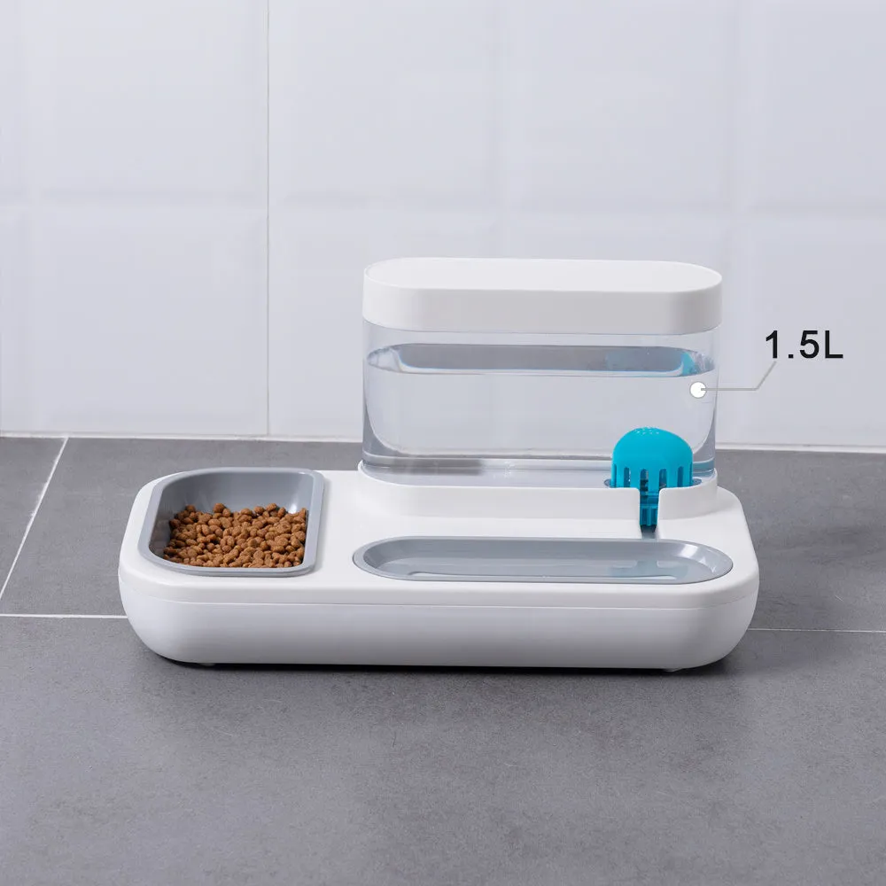 Shanshuifang automatic water feeding double bowl 1.5L in snow mountain white with two bowls